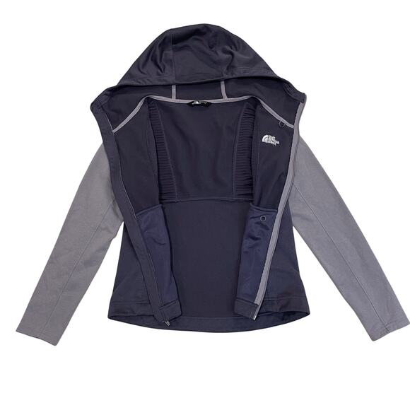 The North Face Petra Hoodie Women’s S | Quilted Moto Fleece, Purple Zip Jacket - Picture 9 of 10